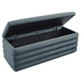 thumbnail image 5 of Mezzo Upholstered Performance Velvet Storage Bench in Cadet Blue, 5 of 10