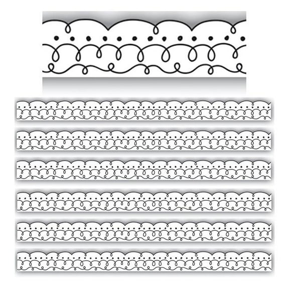 Squiggles & Dots Die-Cut Border Trim - Pack of 6