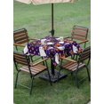 thumbnail image 3 of Outdoor Tablecloth with Umbrella Hole and Zipper, Halloween Purple Square Table Cloth 54x54 Inch Waterproof Tablecloth, Black White Ghost Orange Skull Pumpkin Picnic Table Cover for Patio Camping, 3 of 7