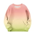 thumbnail image 4 of Bnwani Sweatshirt Girls Crew Neck Long Sleeve Pockets Sports Sweatshirt Gradient Pullover Size 7-8, 4 of 6