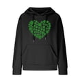 thumbnail image 4 of Women Waffle Hoodie 2024,Womens St. Patricks Day Hoodie Waffle Knit Cute Love Heart Print Graphic Oversized Sweatshirts Casual Long Sleeve Pullover with Pockets, 4 of 4