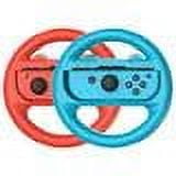 Steering Wheel Controller for Nintendo Switch and Switch OLED Model (2 Pack) Steering Wheel for Mario Kart, Red and Blue Strawberry Bear Electronics