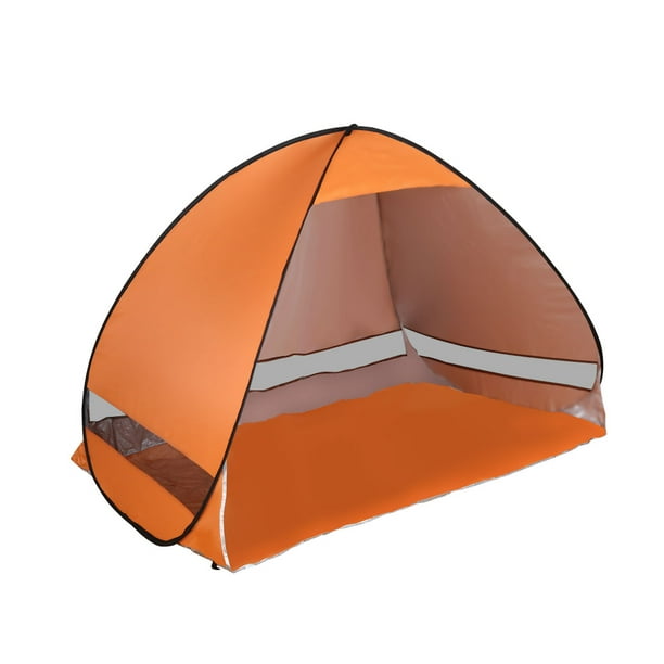 Pop Up Camping Automatique Tente Pliante Abri Solaire Anti UV Portable Plage Orange