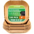 thumbnail image 1 of ctizne Air Fryer Liners, 100PCS 8 Inch Square, Non-Stick Parchment Paper Liners for Air Fryer, Grease Proof, Multi-Use, Fits 5-7 Qt Baskets, 1 of 7