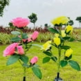 thumbnail image 2 of Labymos Outdoor Solar Garden Lamp Grass Stake Lights LED Solar Powered Light with 6 Rose, 2 of 8
