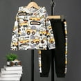 thumbnail image 3 of 3T Baby Boys Clothes Baby Boys 2PCS Hoodie Outfits Set Cars Print 3T Boys Long Sleeve Top Pants Set Black, 3 of 7