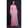 thumbnail image 4 of Bimba Robe Maxi à Manches Longues pour Femmes en Georgette Mousse à Imprimé Floral en Blocs, Taille Élastique - Grande, 4 of 5