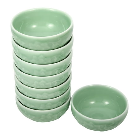 

Celadon Bowl w/ Peony Pattern Green Valley High-Quality Luxury Kitchen 4.5 Rice Bowl Plum Green Pack of 8