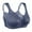 Blue, variant on Curyon Womens Front Closure Wireless Unpadded Back Support Posture Plus Size Bra,48DD
