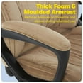 thumbnail image 5 of Bowery Hill Modern Microfiber Office Chair with Headrest Pillow Plush in Beige, 5 of 12
