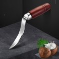 thumbnail image 4 of Coconut Meat Extractor Durable Wooden Handle Stainless Steel Coconut Opener Scraper Knife Kitchen Accessories, 4 of 7