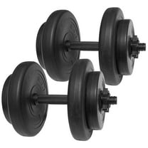 BalanceFrom Adjustable Vinyl Dumbbell Set, 40 lbs (20 lbs Pair), Black