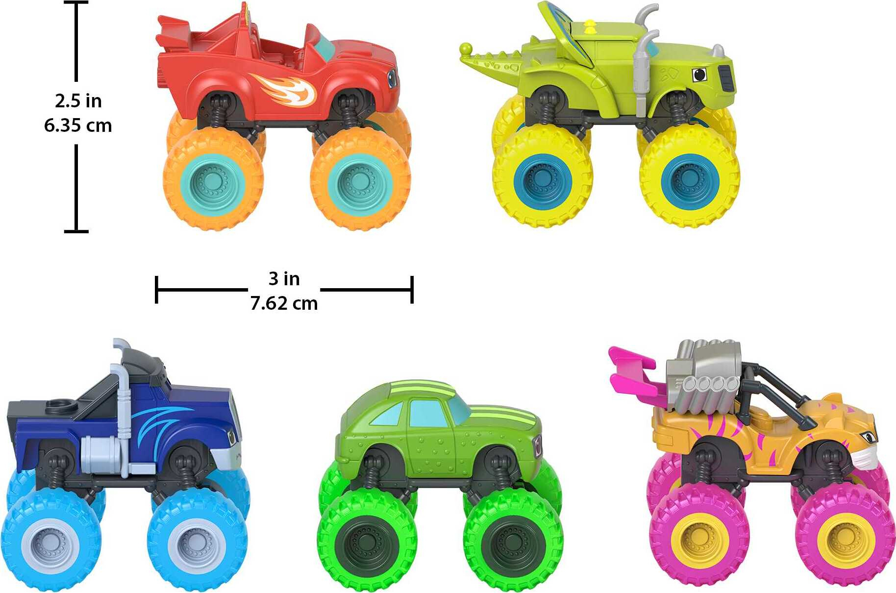 Fisher-Price Blaze and the Monster Machines Neon Wheels 5-Pack of Diecast Toy Trucks - image 2 of 6