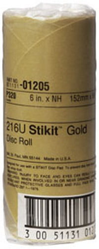 6 inch 1205 P320 grit 3M™ 01205 Stikit™ Gold Disc Roll 