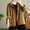Brown, variant on Women's Casual Long Sleeves Hooded Jackets Button Down Lightweight Oversized Coat with Pockets