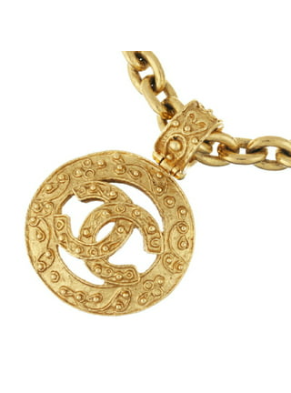 Chanel Choker Gold AB9001 Coco Mark GP Rhinestone Y22 X CHANEL Necklace  Plate Stone