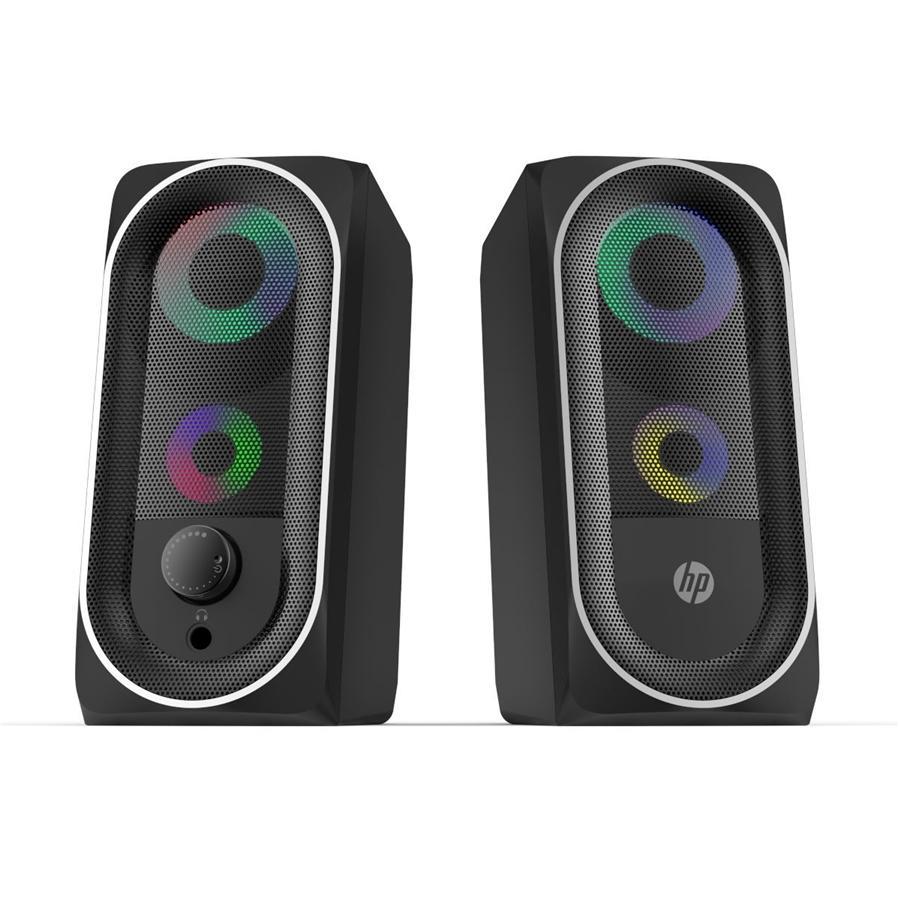 HP USB Soundbar with Stereo Sound and RGB Backlighting, Black