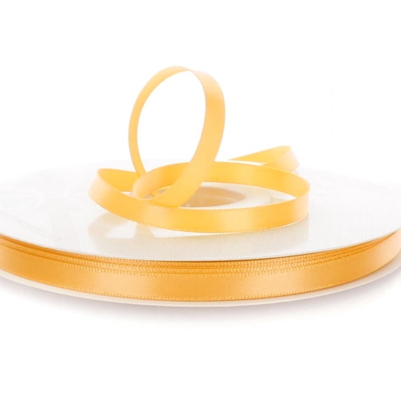 1/4" Wide Light Gold Double Faced Satin Ribbon - 100 Yards