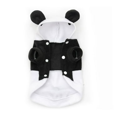 Dog Hoodies Dress Pet Clothes Panda Costume Cat Black White Puppy Winter Coat Miss