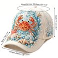thumbnail image 4 of 3D Ocean Creatures Embroidery Cap, Adjustable Cotton Baseball Cap, Raised Embroidered Sea Animal Hat for Beach Travel,One Size, 4 of 6