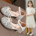 thumbnail image 2 of CAIVO Girls Shoes Soft Sole Heeled Sandals With Rhinestones Princess For Summer Holiday Solid Color Sandals Versatile Footwear, 2 of 8