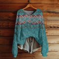 thumbnail image 2 of NMMUED Lightweight Sweaters for Women V Neck Sweaters for Women Patterned Sweaters for Women Winter Sweaters for Women Sweater Tops for Women Long Sleeve Sweaters for Women Blue L, 2 of 4