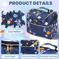thumbnail image 3 of Boîte à Lunch pour Enfants, Sac à Lunch Réutilisable Isolé Kit de Repas Portable pour Garçons Filles Enfants pour École Garderie Pique-Nique Camping, Astronaute, 3 of 6