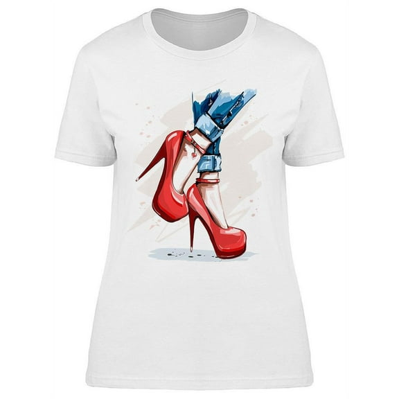 Red High Heels T-Shirt Women -Image by Shutterstock, Female 3X-Large