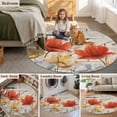 thumbnail image 5 of Retro Floral Round Area Rug 7Ft Washable Circle Rugs for Dorm Laundry Room, Red Yellow Tulips Barm Doors Farmhouse Wooden Non-Slip Carpet Floor Mats Indoor Outdoor Carpet Runner Aesthetic Home Decor, 5 of 8