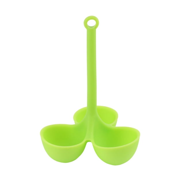 Billuyoard Olla de silicona para huevos, 3 agujeros, de mano, Color sólido, reutilizable, lavable, hogar, cocina, caldera, accesorios de herramientas de Cocina y Comedor Verde Billuyoard HA079650-01