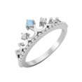 thumbnail image 2 of 2mm Rond Naturel Larimar 925 Sterling Silver Femmes Couronne Tiare Anneau, 2 of 4
