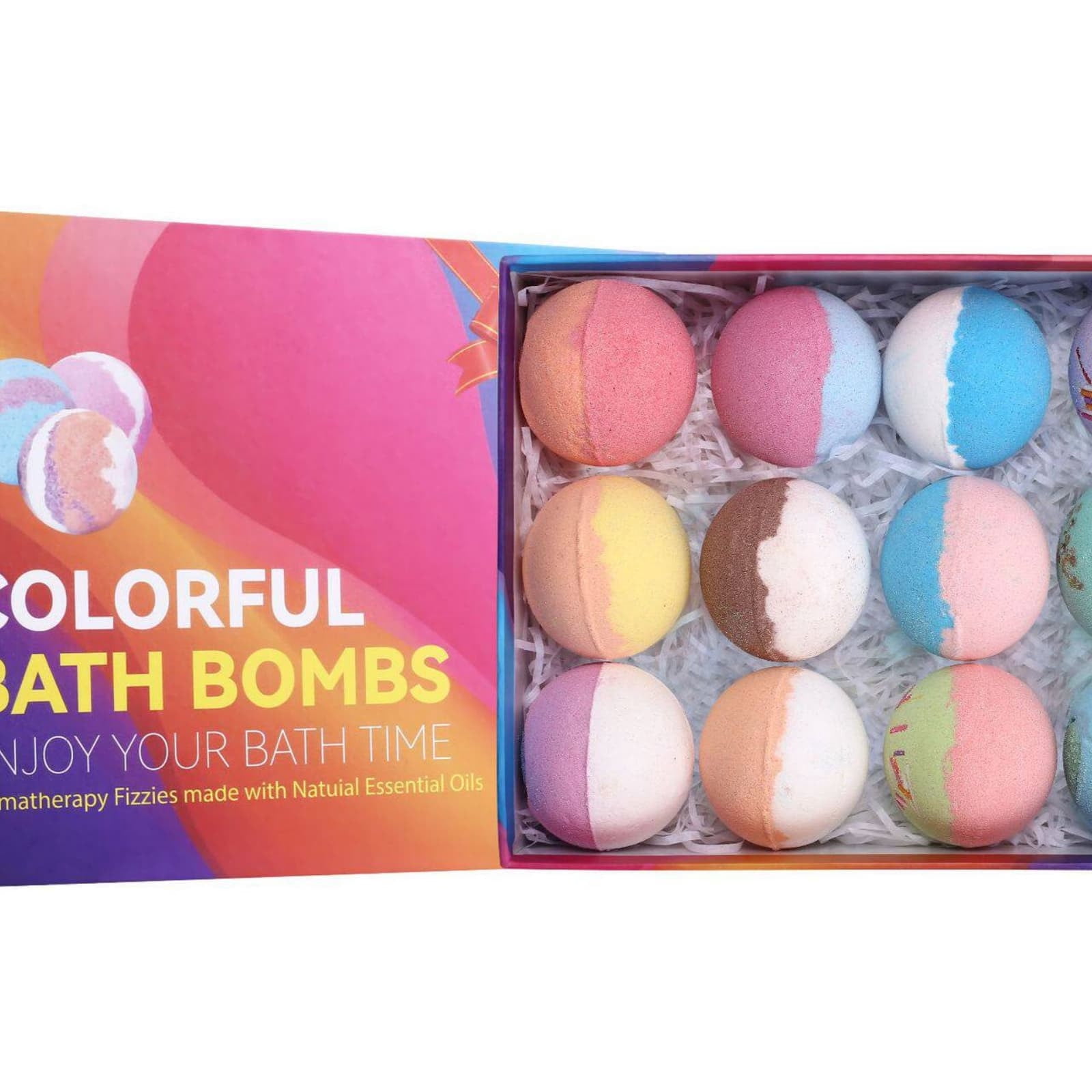 Kieccall Bath Bomb Set Fizzy Salt Balls For Home Spa Bubble Bath Aromatic Body Cleansing Relaxing Leisure Bath Time Gift