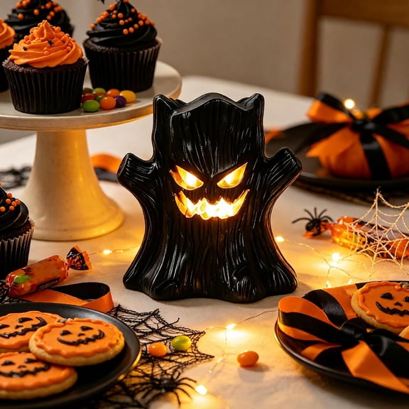 Gqtwoy Halloween Themed Tree Demon Ornament Lamp, Eerie Decor for Parties, Spooky Home Accent, Unique Halloween Decoration, Perfect for Indoor and Outdoor Use