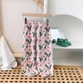 thumbnail image 3 of CPNG Girls and Boys Jogger Sleeping Pants Elastic Waistband Lounge Pants Solid Color Flower Printed Homewear Pants, 3 of 4