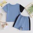 thumbnail image 3 of Bagilaanoe 2pcs Toddler Baby Boy Shorts Set Contrast Color Short Sleeve T Shirt Tops + Shorts 6M 12M 18M 24M 3T 4T Kids Casual Summer Clothes, 3 of 7