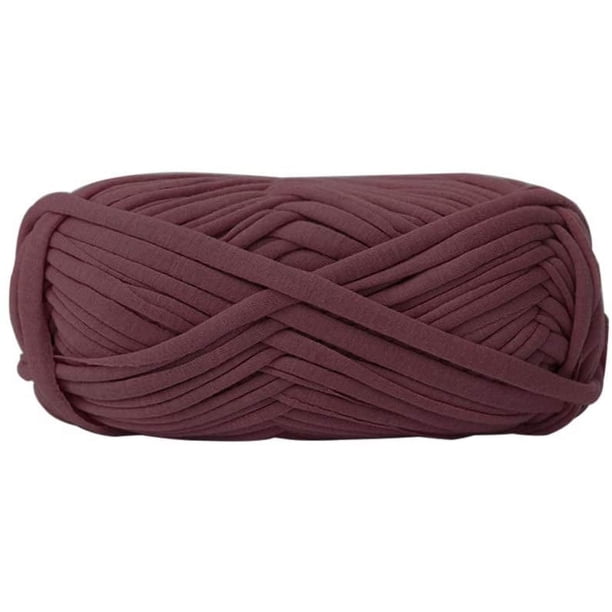 Zhuge 2 piezas de hilo estilo crochet, hilo de cinta, hilo de tejer, hilo de tela grueso (morado y rojo)