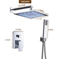 thumbnail image 5 of Chrome Shower Faucet Set System 12inch Rainfall Shower Head Combo with Mixer Valve Kit, 5 of 16