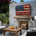 thumbnail image 3 of Outdoor TV Cover 58x37x4.5in, Retro American Flag Star and Stripe Weatherproof TV Screen Protector with Zipper, Farmhouse Wooden Plank Outside Television Cover Fits Up to 60-65", 3 of 9