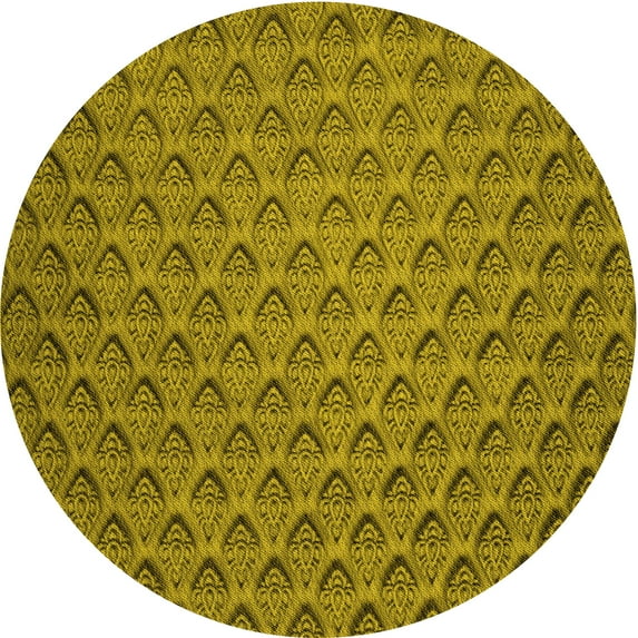 Ahgly Company Indoor Round Patterned Dark Bronze Brown Area Rugs, 6' Round
