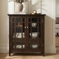 thumbnail image 4 of Simpli Home Bedford 39 inch Wide Solid Wood Transitional Medium Storage Cabinet in Dark Tobacco Brown, 4 of 13