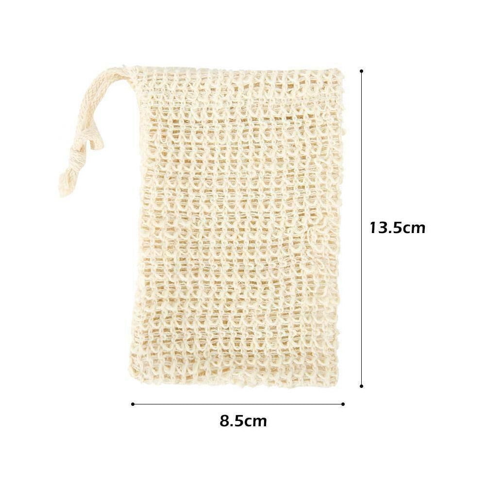 Zero Waste Natural Sisal Mesh Soap Saver Bag, 50X Mesh Bar Soap Loofah  Holder Pouch for Shower, Exfoliator Net Eco-Friendly Foaming Pouch Natural  