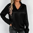 thumbnail image 6 of tarylea Womens Fall Tops Satin Long Sleeve Turn down Collar Shirts Adjustable Cuff Loose Lightweight Blouse Business Casual Tops, 6 of 7