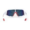 thumbnail image 2 of Super Oversized Color Mirror Angular Shield Sport Wrap Around Sunglasses White Orange Mirror, 2 of 4