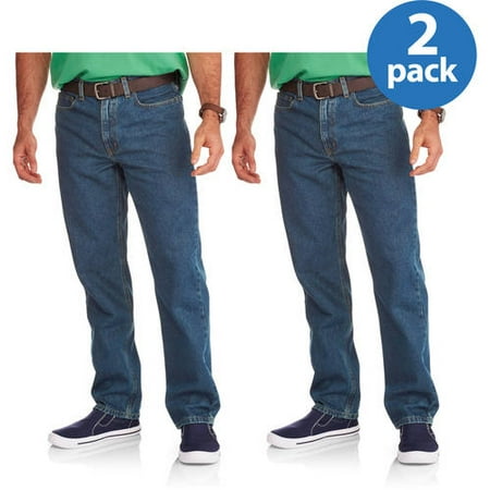 Faded Glory Men;s Relaxed Jeans, 2 Pack, Your Choice