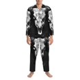 thumbnail image 3 of Wukai White Black Sheep skull Men's Hawaiian Shirt Short Sleeve Casual Button Down Summer Beach Aloha Shirt -Small, 3 of 7