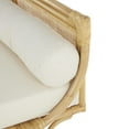 thumbnail image 4 of DecMode Rattan Wrapped Bench with White Fabric Seat and Side Cushions, Light Brown, 4 of 9