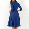 thumbnail image 6 of 2025 Dresses for Women Formal 3/4 Sleeve Flowy A-line Dresses Solid Color Church Work Dress with Pockets, 6 of 8