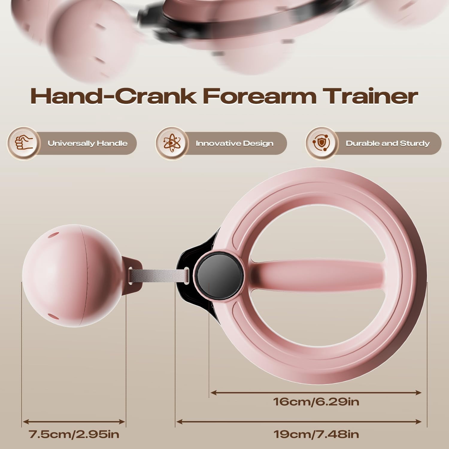 Arm Workout for Women and Men, 360° Hand-Crank Forearm Trainer, Shoulders and Arm Muscle Training Fitness Equipment, Chest Trainer and Forearm and Wrist Hand Exerciser, Home Workout Equipment