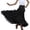 Black, variant on Women Black Red Layers Satin Long Skirt for Spanish Flamenco Belly Dance Mexico Ballet Folklorico Performance