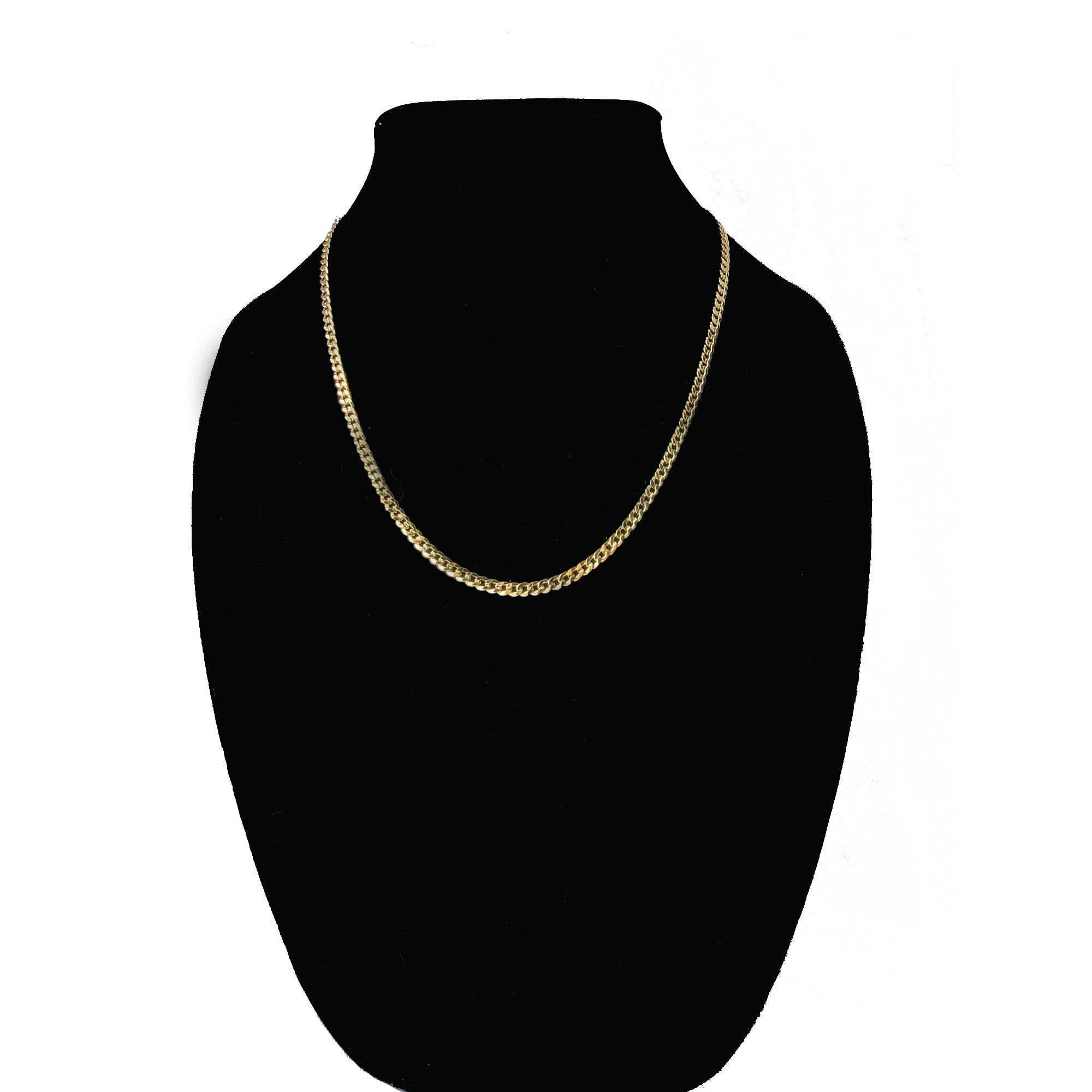 14k Bonded Gold Necklace with Curifix Cross Pendent, Best Christmas Unisex Gift for Women, Men Mother, Father, Girlfriend, Boyfriend, Her, Him, Cuban Chain with Charm by Artisan Jeweler